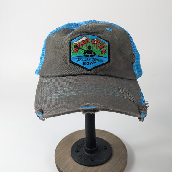 arcadian Outfitters Other - Idaho Trucker Hat "Whatever Floats Your Boat" Mesh Snapback Blue Gray One Size